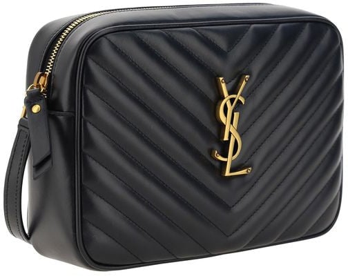 Saint Laurent Saint Laurent Black Calf Leather Bos Taurus Shoulder Bag Zwart