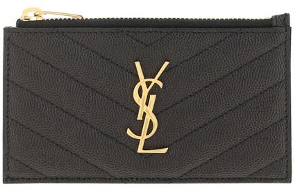 Saint Laurent Saint Laurent Black Calf Leather Bos Taurus Wallet Zwart