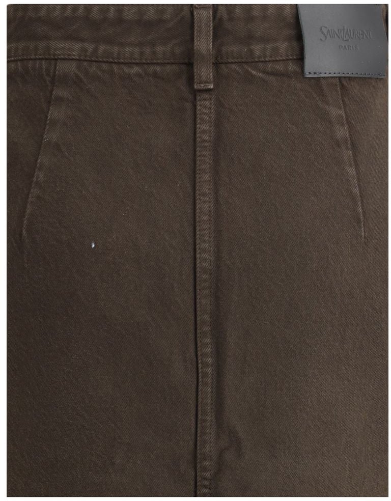 Saint Laurent Saint Laurent Brown Denim Skirt Bruin