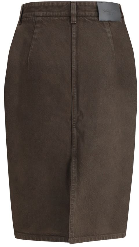 Saint Laurent Saint Laurent Brown Denim Skirt Bruin