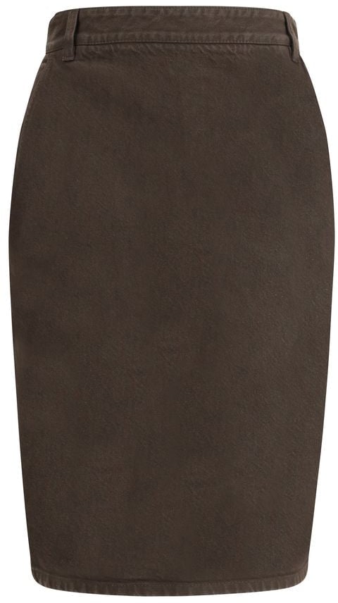Saint Laurent Saint Laurent Brown Denim Skirt Bruin