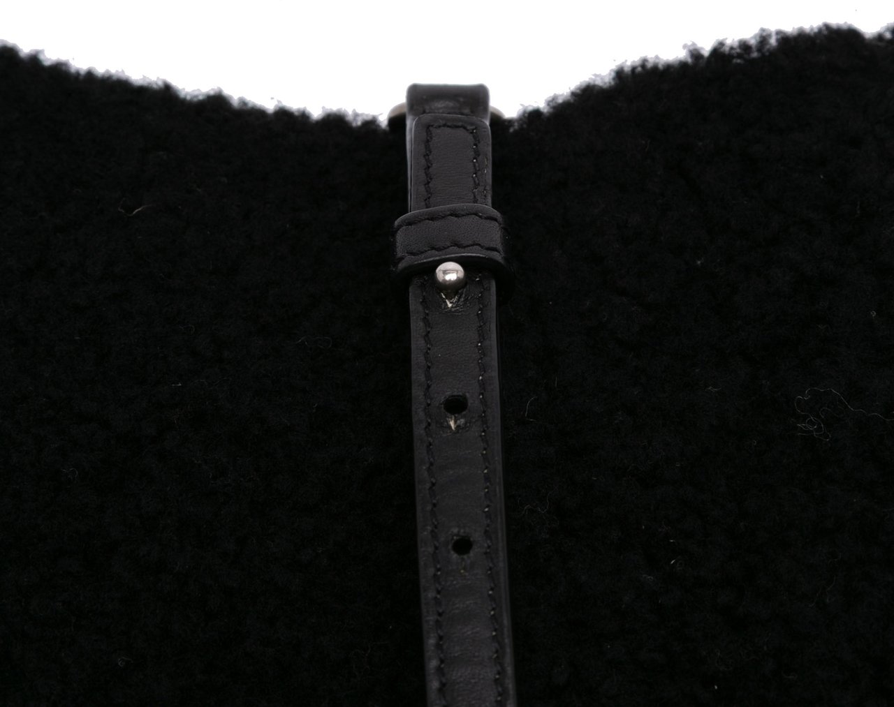 Saint Laurent Toy Shearling Loulou Crossbody Zwart