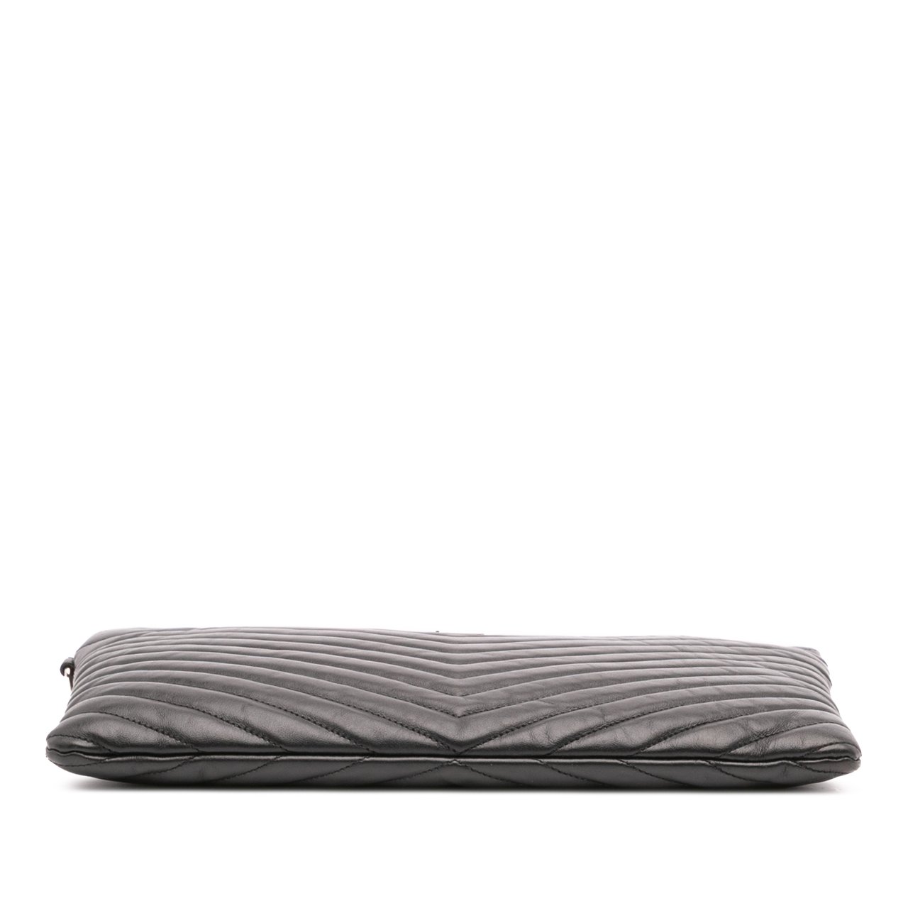 Saint Laurent Calfskin Matelasse Monogram Document Holder Zwart