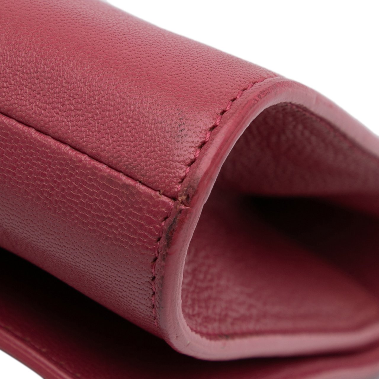Saint Laurent Large Leather Belle de Jour Clutch Roze