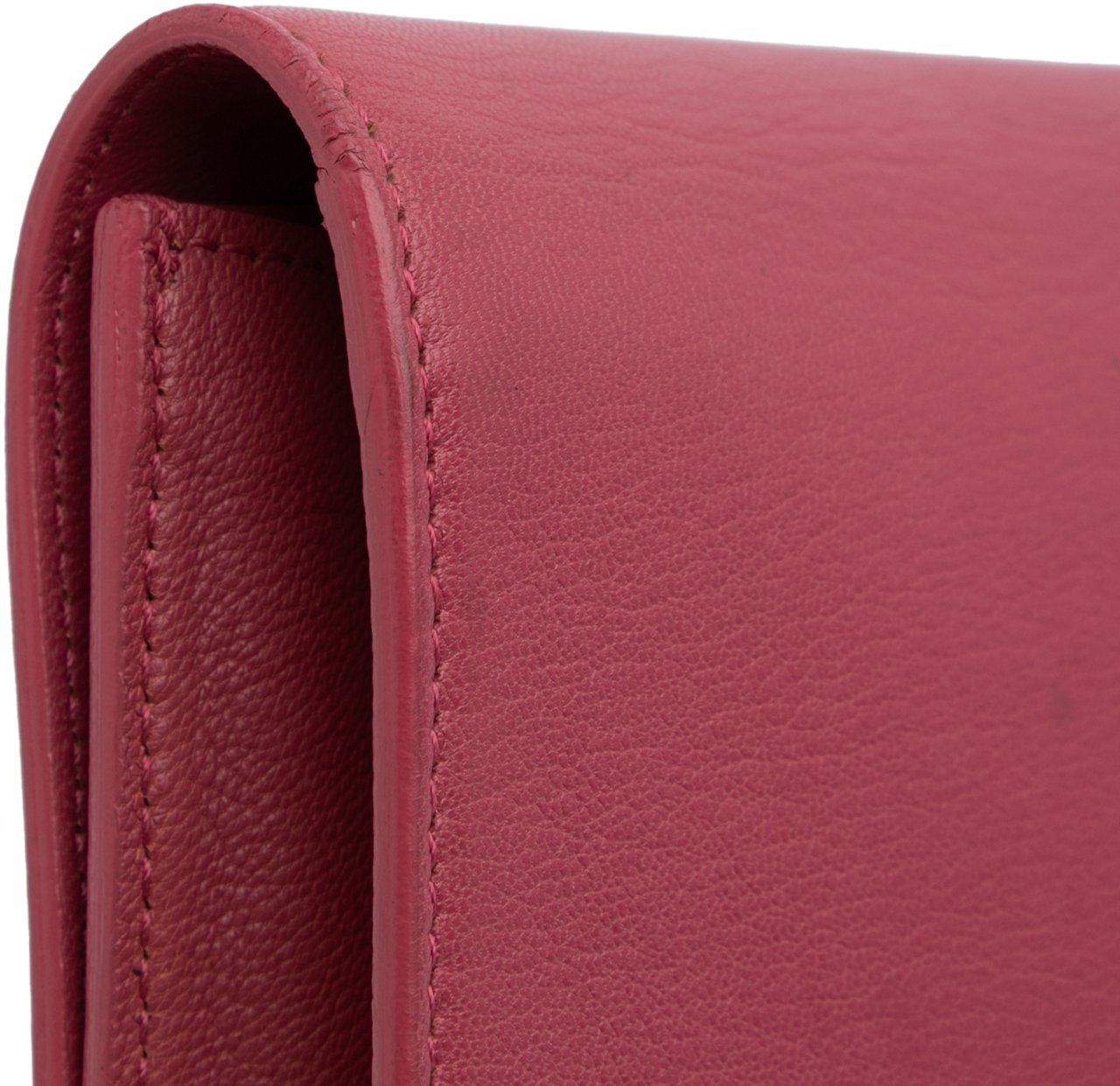 Saint Laurent Large Leather Belle de Jour Clutch Roze