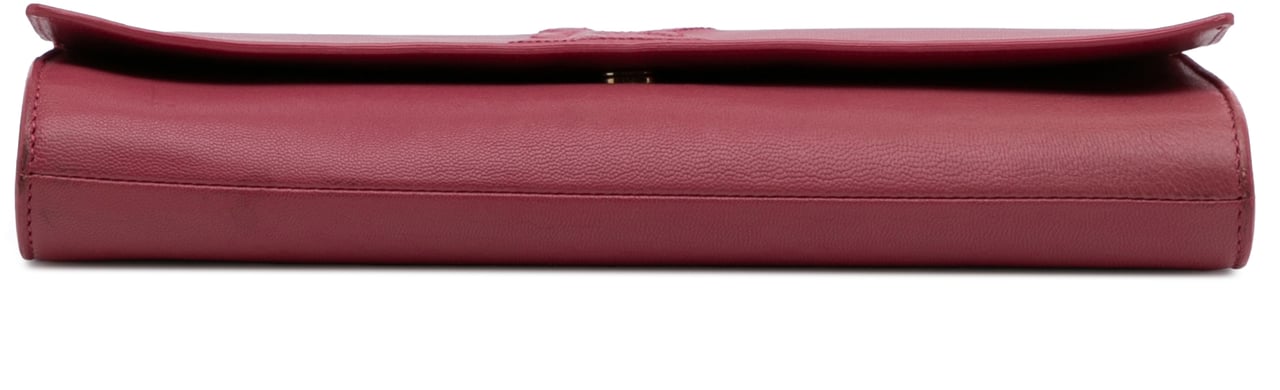Saint Laurent Large Leather Belle de Jour Clutch Roze