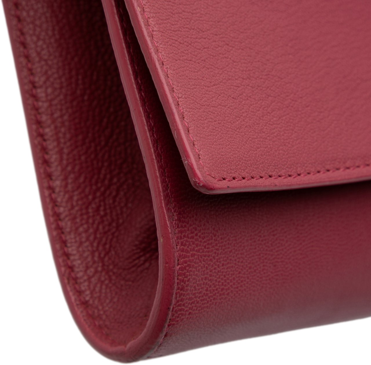 Saint Laurent Large Leather Belle de Jour Clutch Roze
