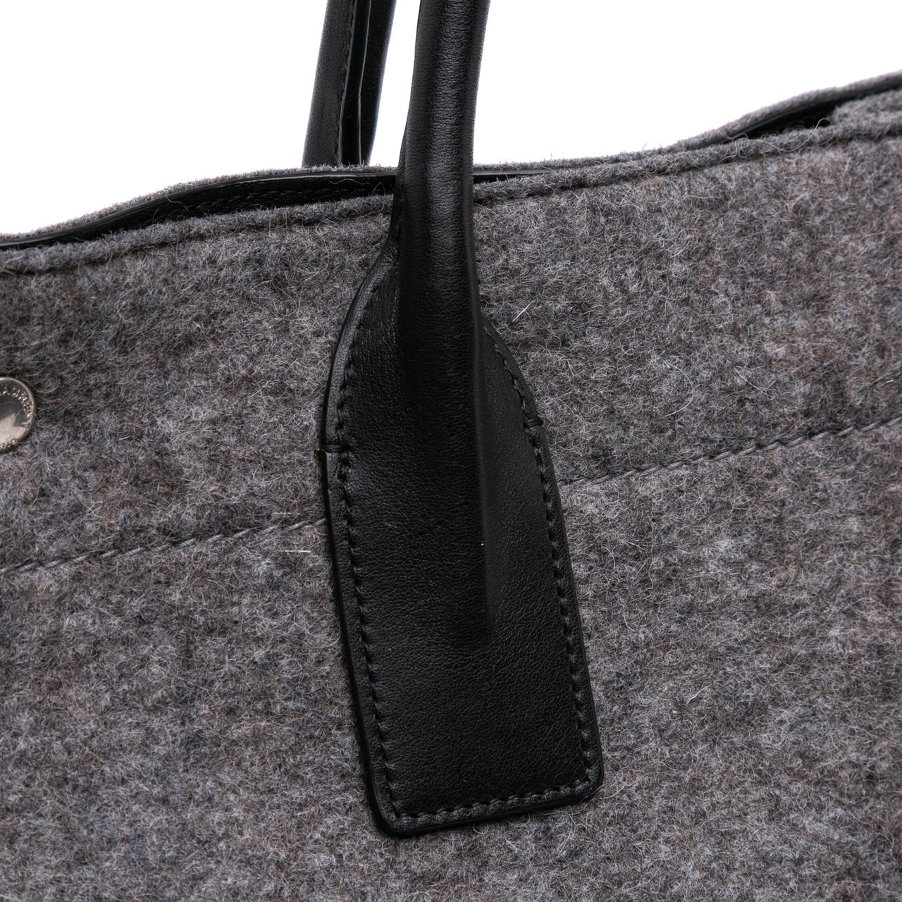 Saint Laurent Large Wool Rive Gauche Tote Grijs