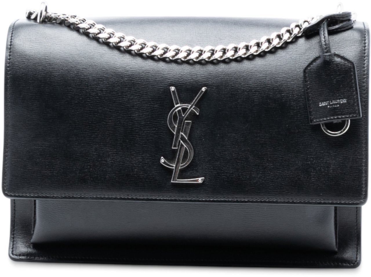 Saint Laurent Large Calfskin Monogram Sunset Crossbody Zwart
