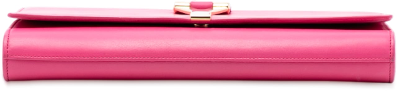 Saint Laurent Leather Chyc Ligne Clutch Roze