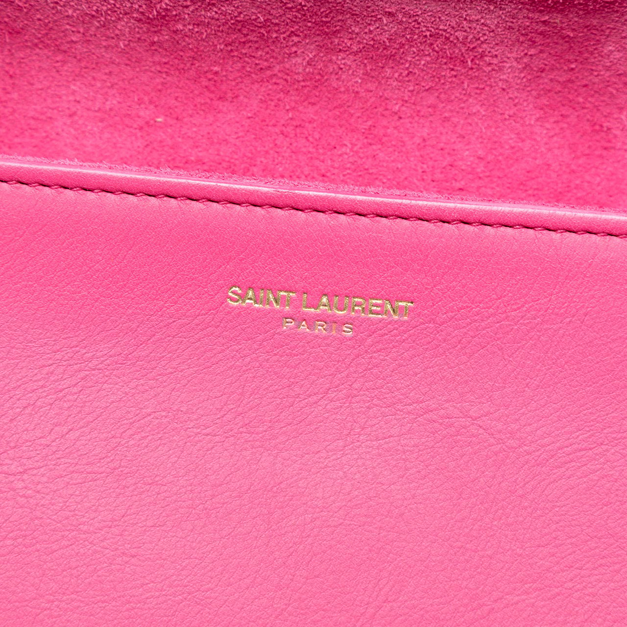 Saint Laurent Leather Chyc Ligne Clutch Roze