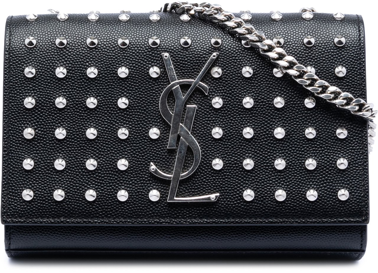 Saint Laurent Mini Grain De Poudre Studded Kate Shoulder Bag Zwart
