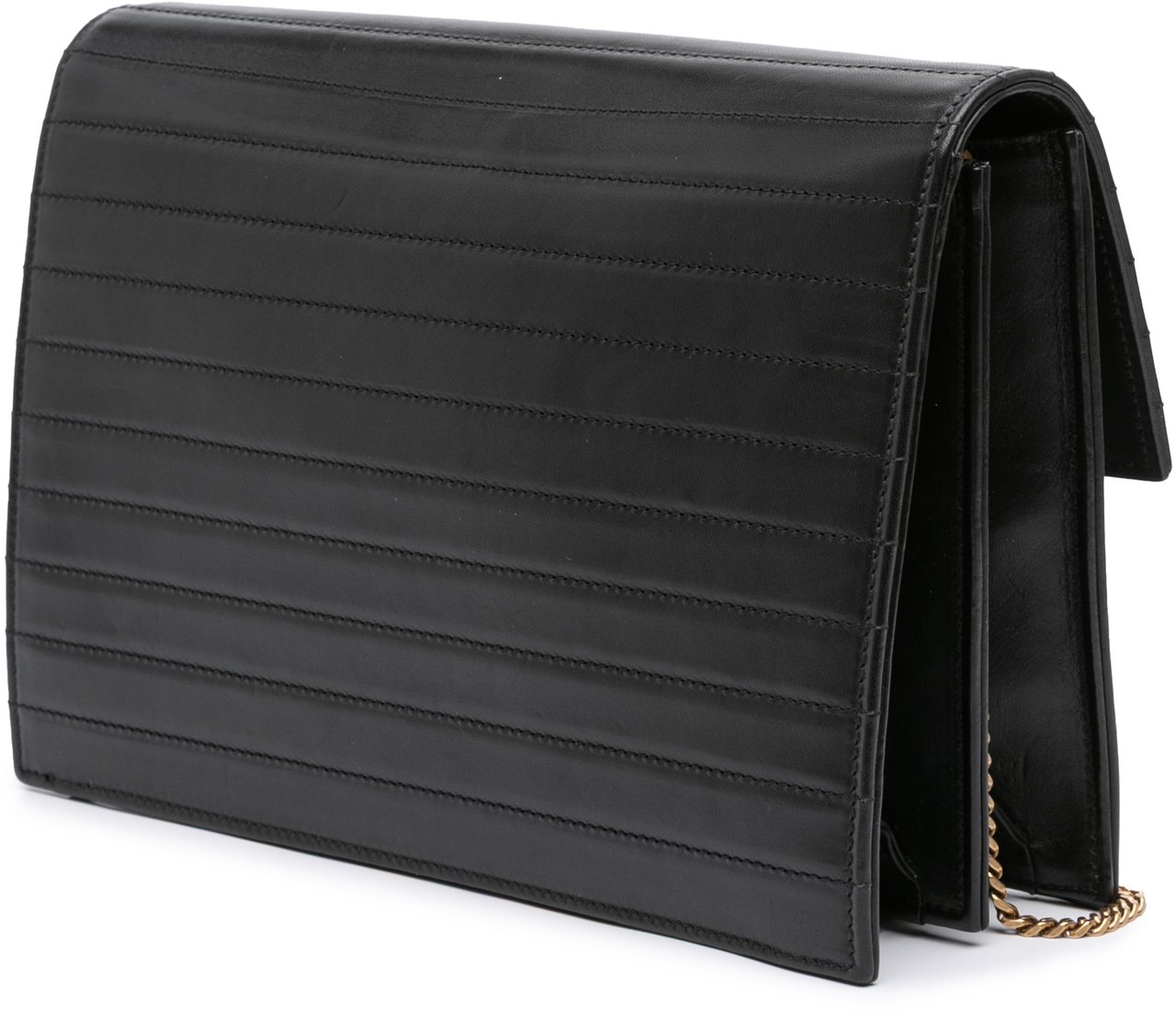Saint Laurent Quilted Calfskin Victoire Chain Crossbody Zwart