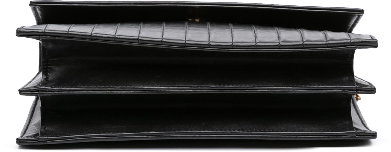 Saint Laurent Quilted Calfskin Victoire Chain Crossbody Zwart