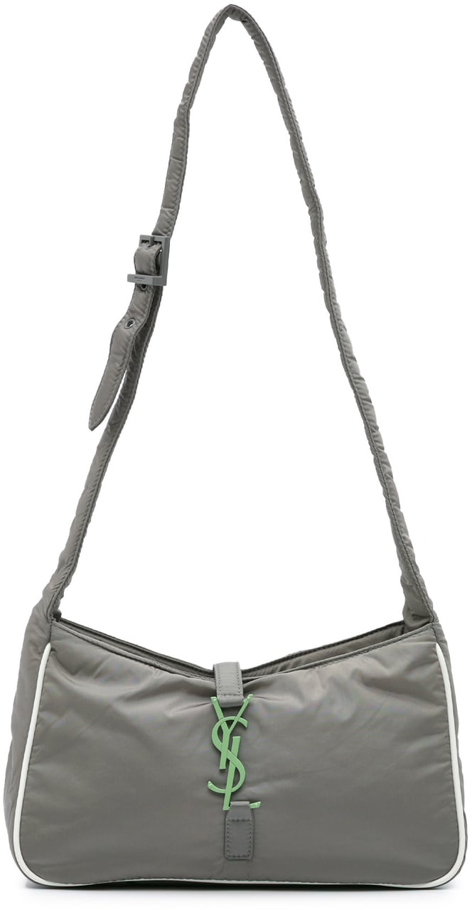 Saint Laurent Nylon Le 5 A 7 Shoulder Bag Grijs