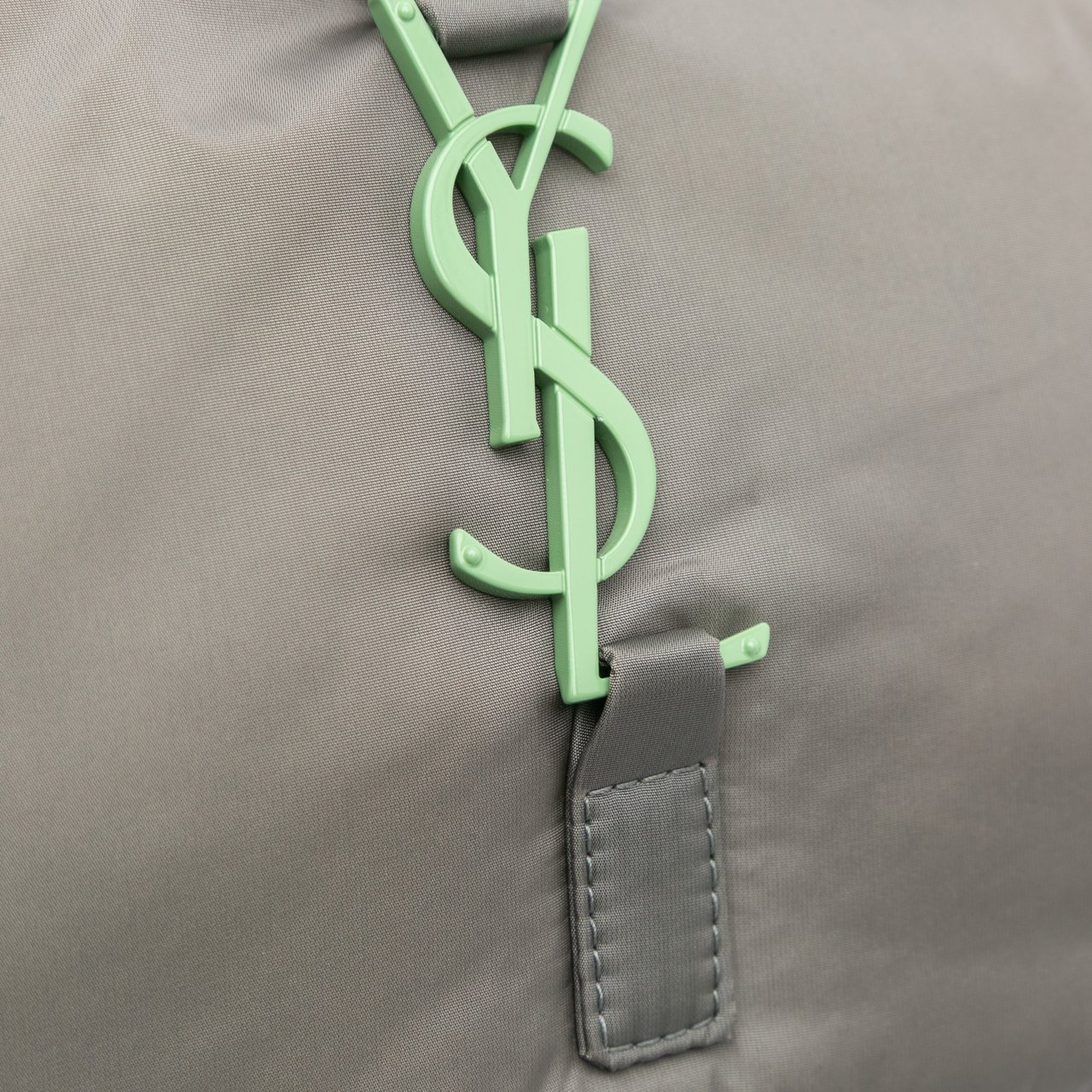 Saint Laurent Nylon Le 5 A 7 Shoulder Bag Grijs
