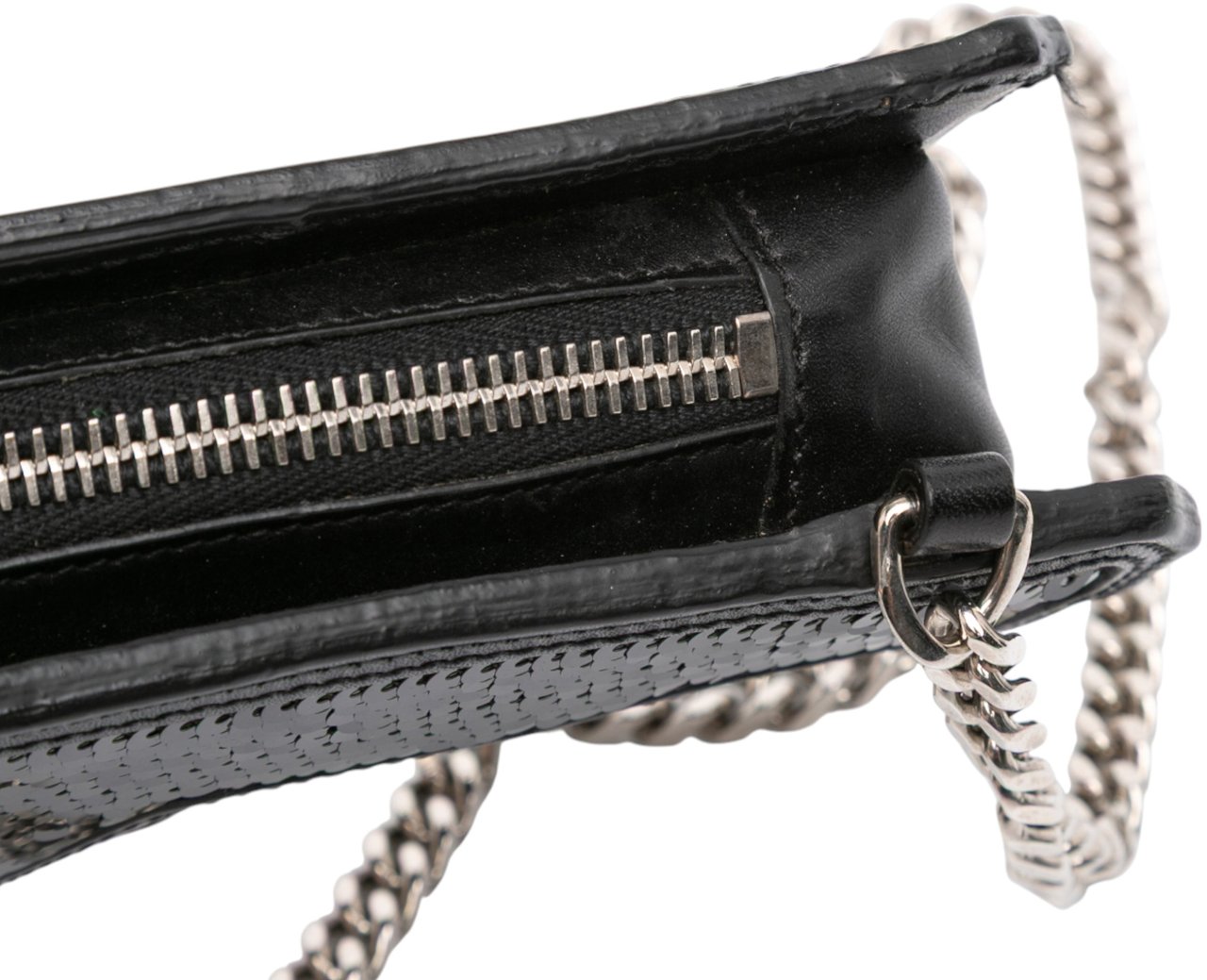 Saint Laurent Sequined Bo Gun Chain Crossbody Zwart
