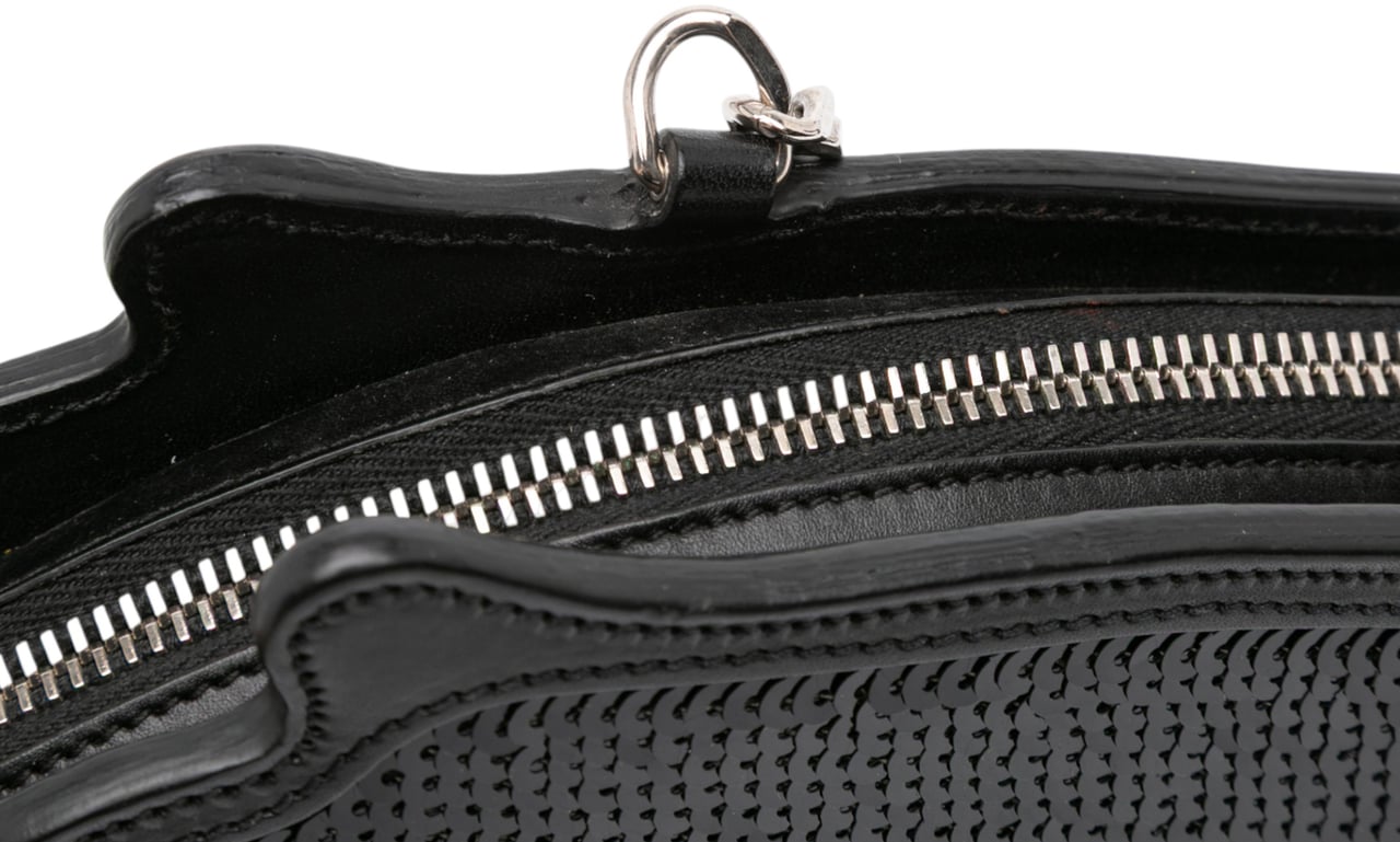 Saint Laurent Sequined Bo Gun Chain Crossbody Zwart