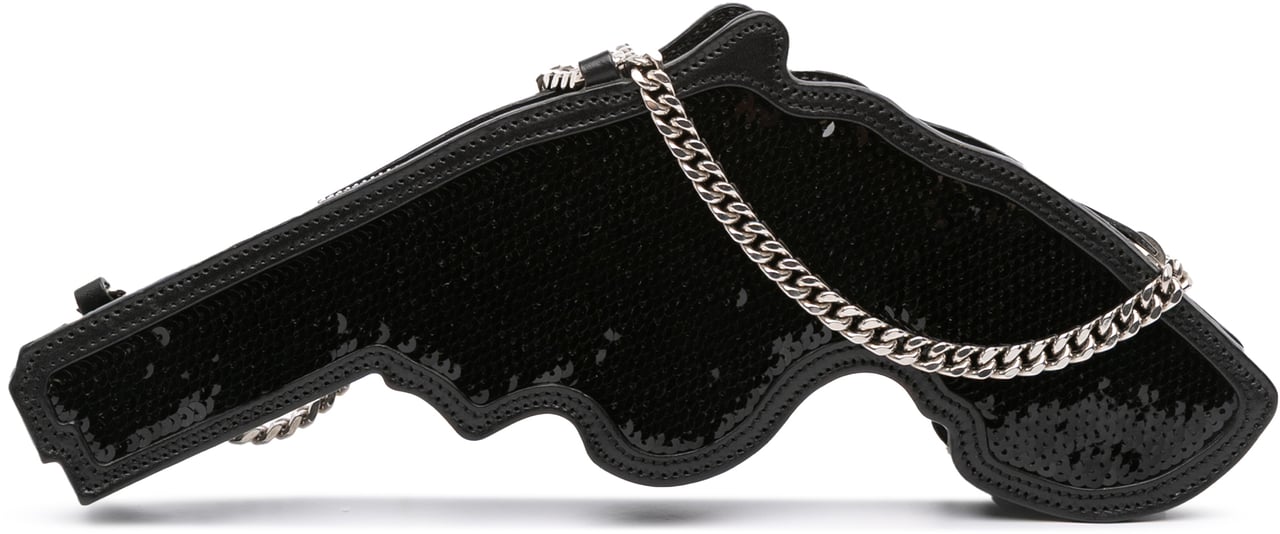 Saint Laurent Sequined Bo Gun Chain Crossbody Zwart
