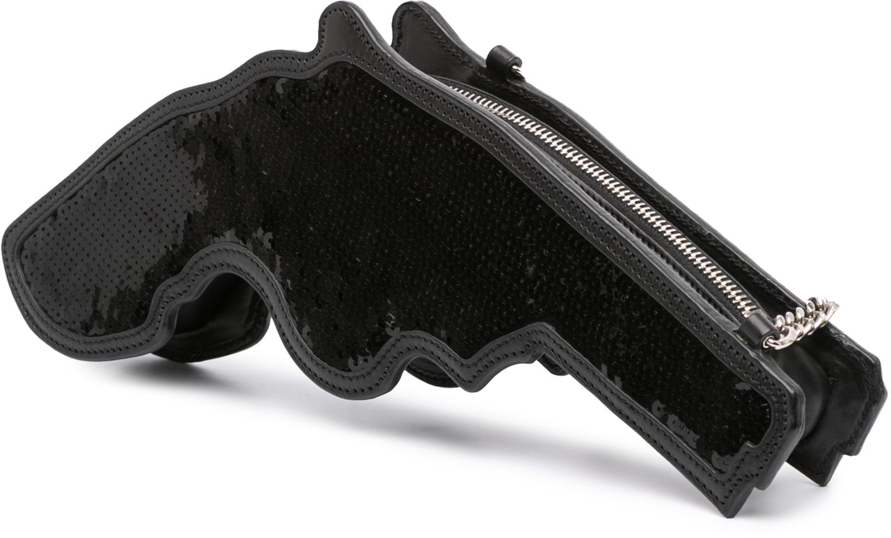 Saint Laurent Sequined Bo Gun Chain Crossbody Zwart