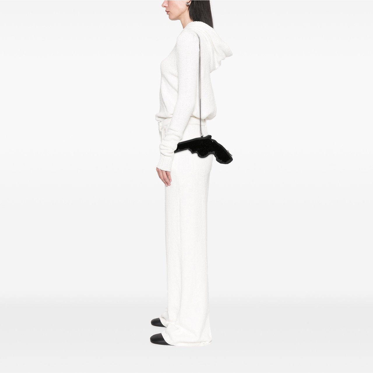 Saint Laurent Sequined Bo Gun Chain Crossbody Zwart