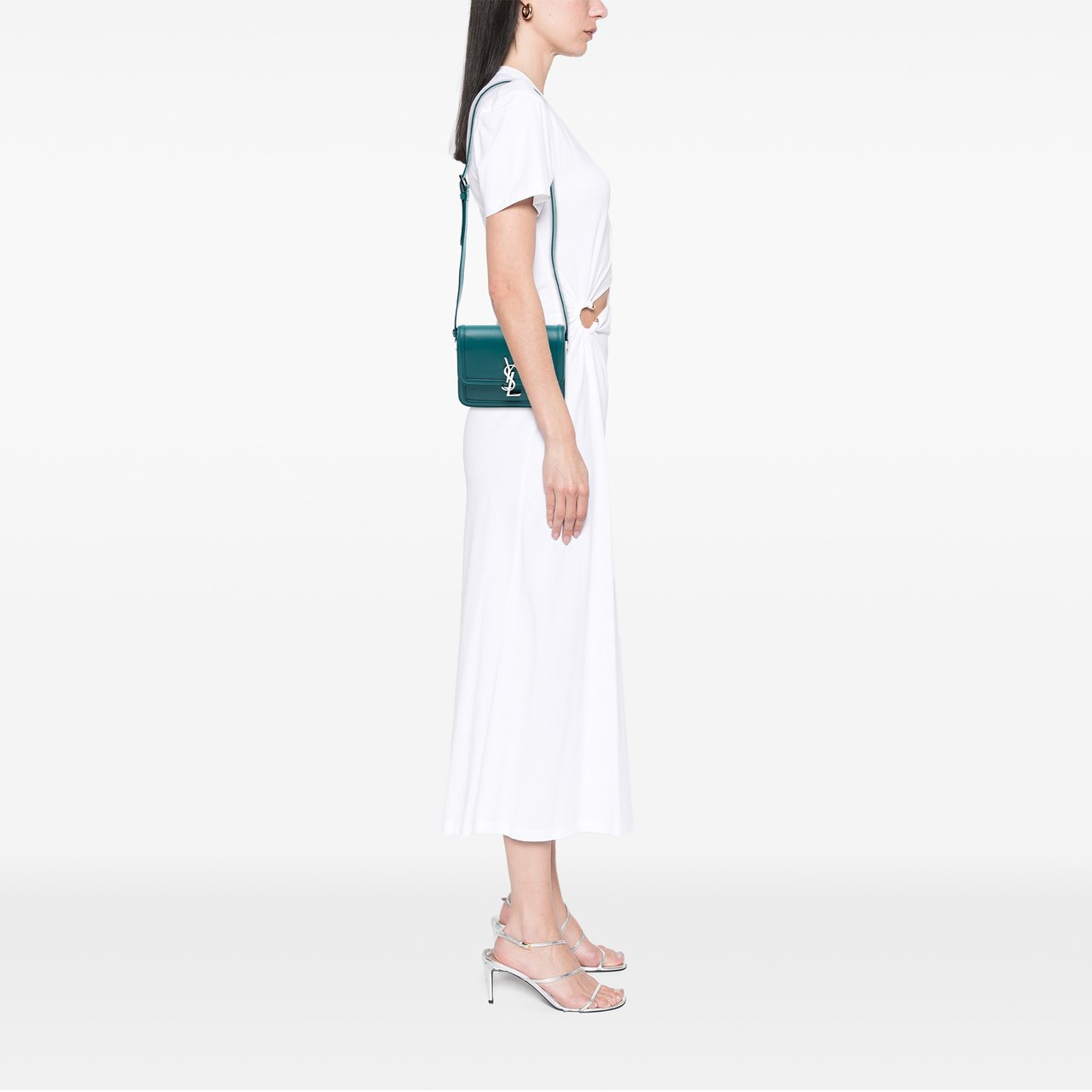 Saint Laurent Small Calfskin Solferino Satchel In Box Blauw