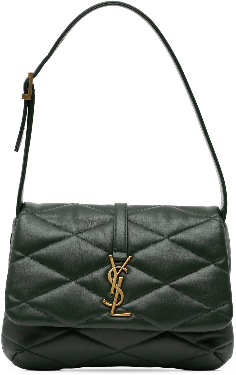 Saint Laurent Quilted Lambskin Le 57 Diamond Shoulder Bag Groen