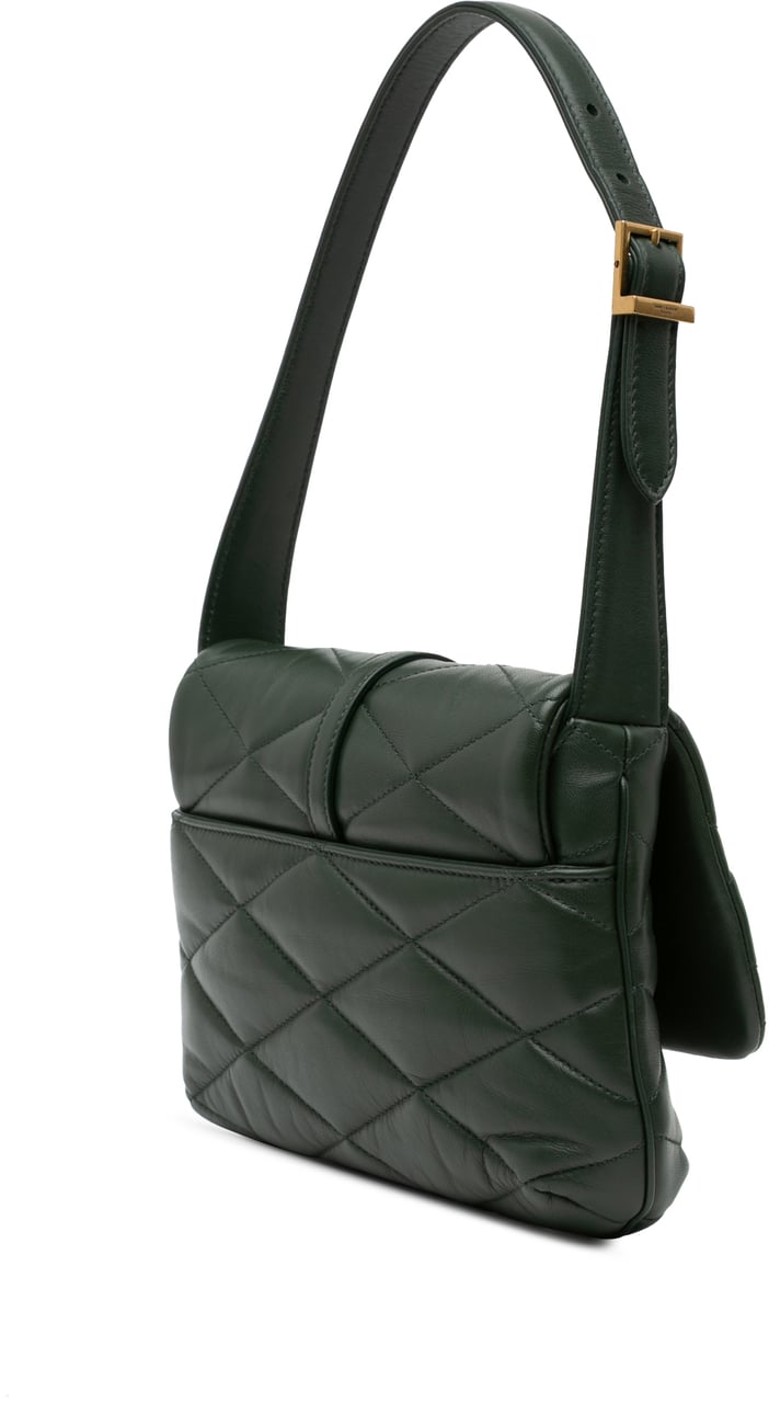Saint Laurent Quilted Lambskin Le 57 Diamond Shoulder Bag Groen