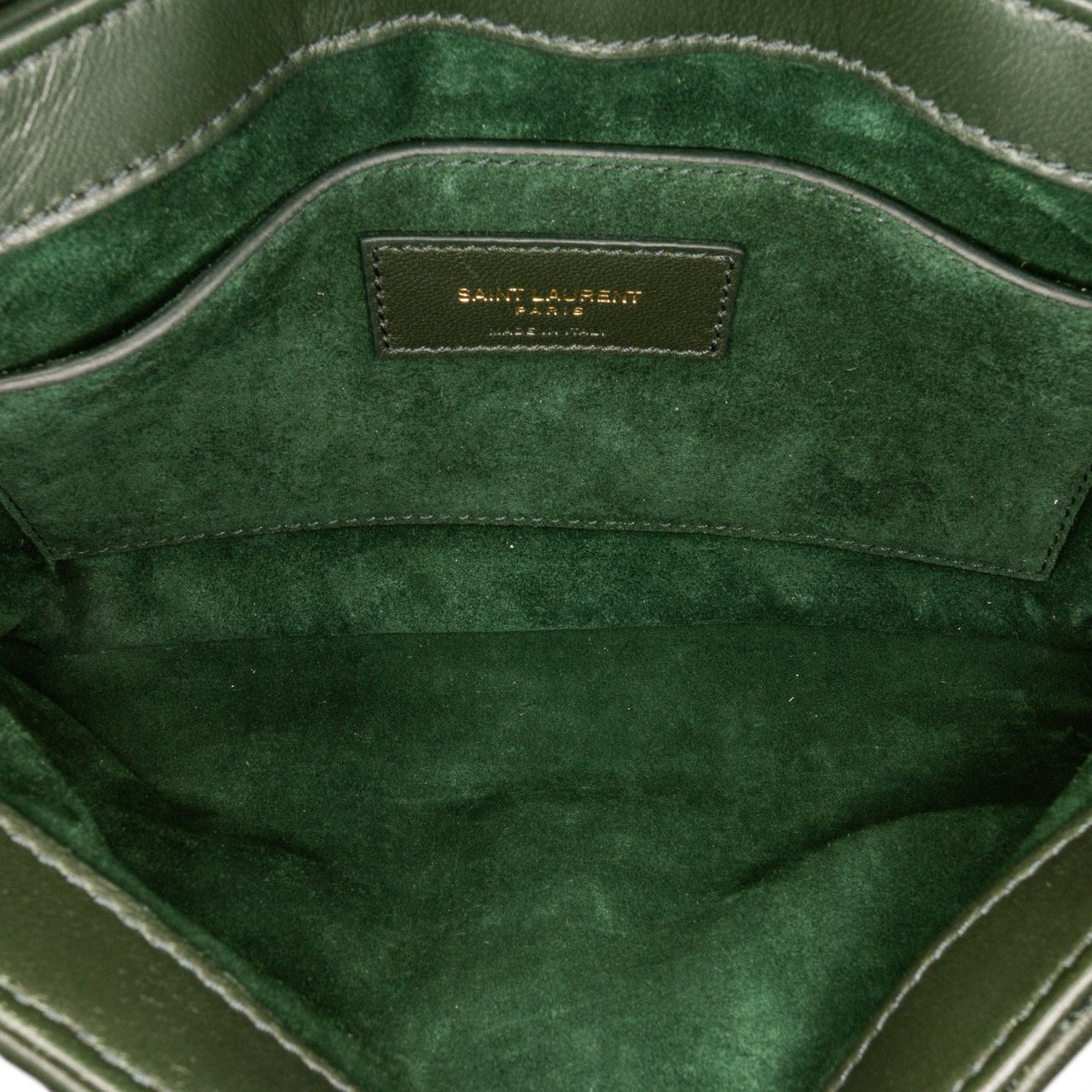 Saint Laurent Quilted Lambskin Le 57 Diamond Shoulder Bag Groen