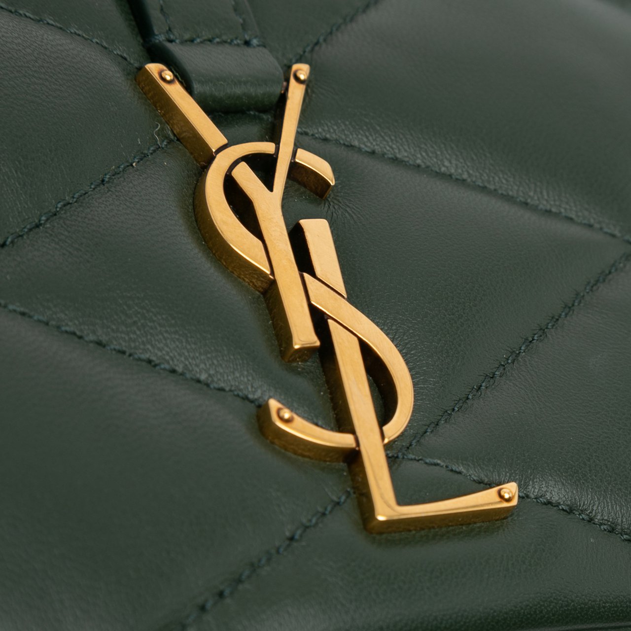 Saint Laurent Quilted Lambskin Le 57 Diamond Shoulder Bag Groen