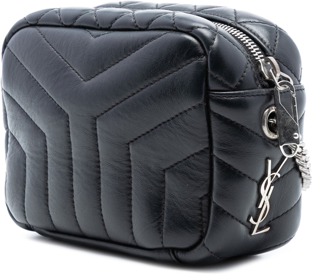 Saint Laurent Small Calfskin Loulou Bowling Bag Zwart