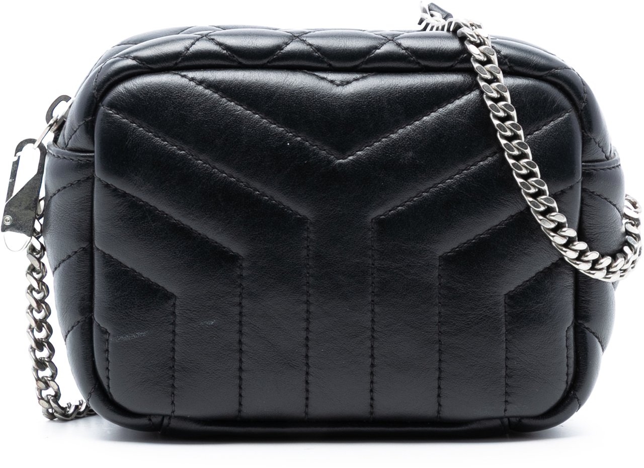 Saint Laurent Small Calfskin Loulou Bowling Bag Zwart