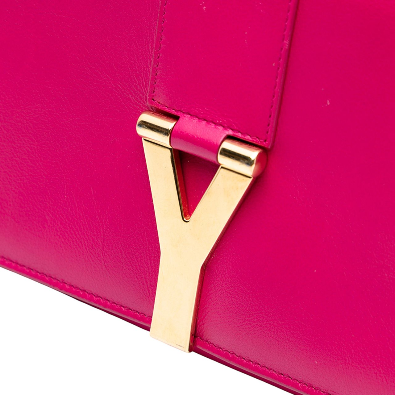 Saint Laurent Leather Chyc Ligne Wallet on Chain Roze