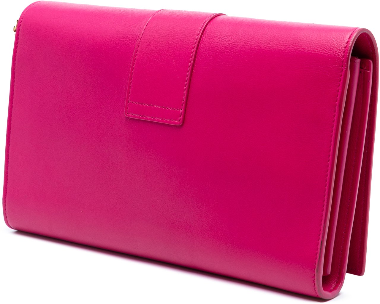 Saint Laurent Leather Chyc Ligne Wallet on Chain Roze