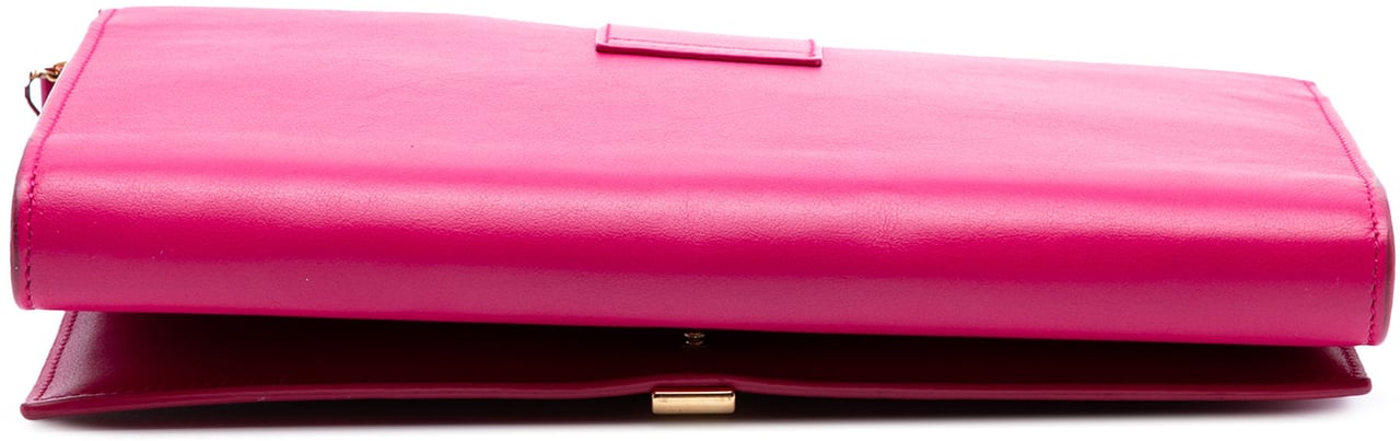 Saint Laurent Leather Chyc Ligne Wallet on Chain Roze