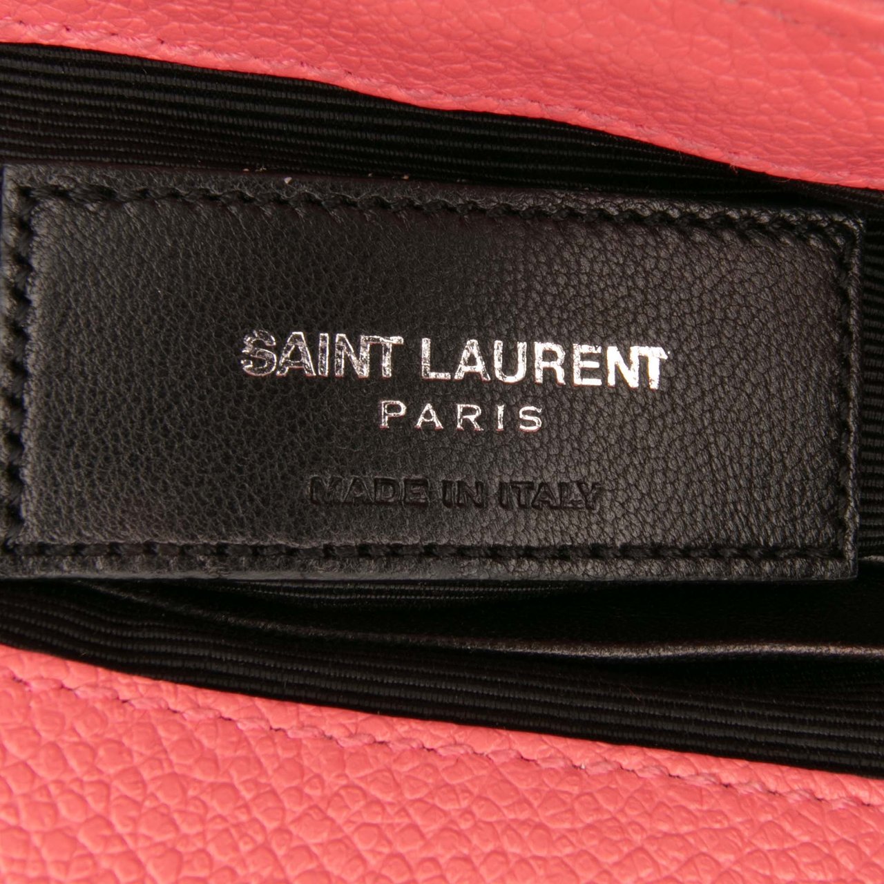 Saint Laurent Baby Grained Calfskin Chevron Classic Monogram Chain Bag Roze