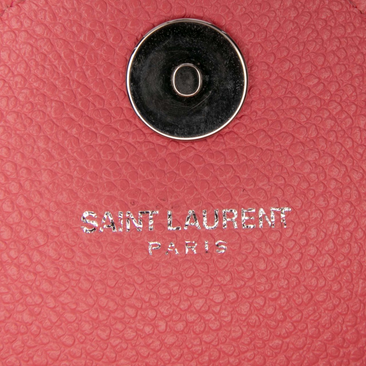 Saint Laurent Baby Grained Calfskin Chevron Classic Monogram Chain Bag Roze