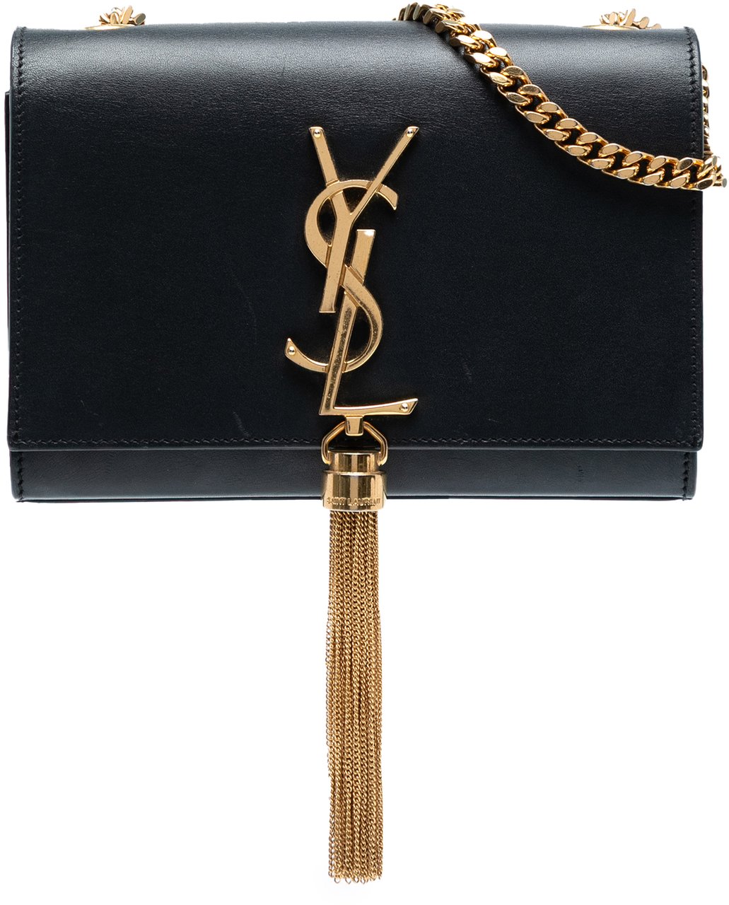 Saint Laurent Small Leather Monogram Kate Tassel Crossbody Zwart