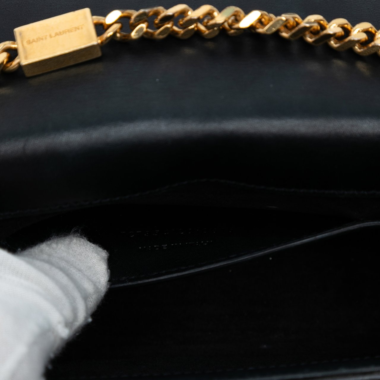 Saint Laurent Small Leather Monogram Kate Tassel Crossbody Zwart