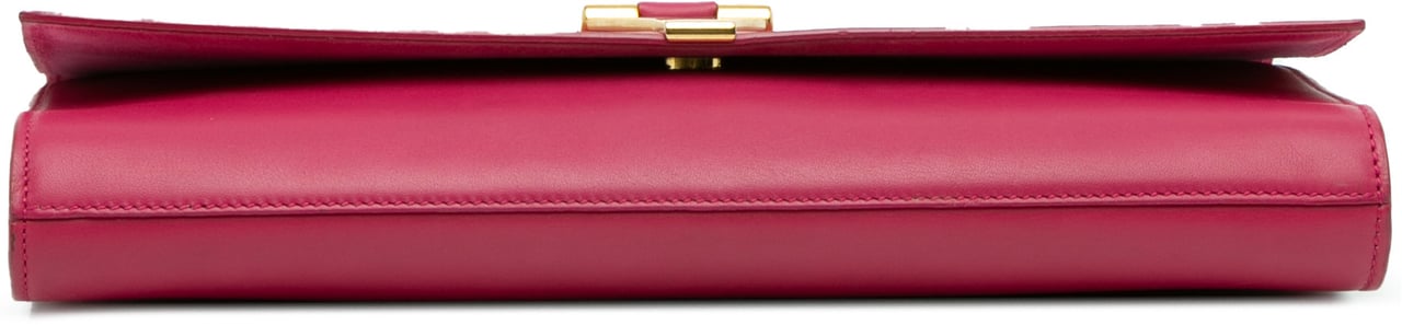 Saint Laurent Leather Chyc Ligne Clutch Roze
