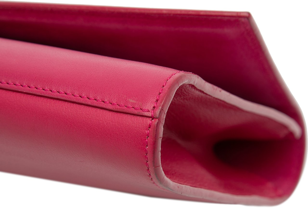 Saint Laurent Leather Chyc Ligne Clutch Roze