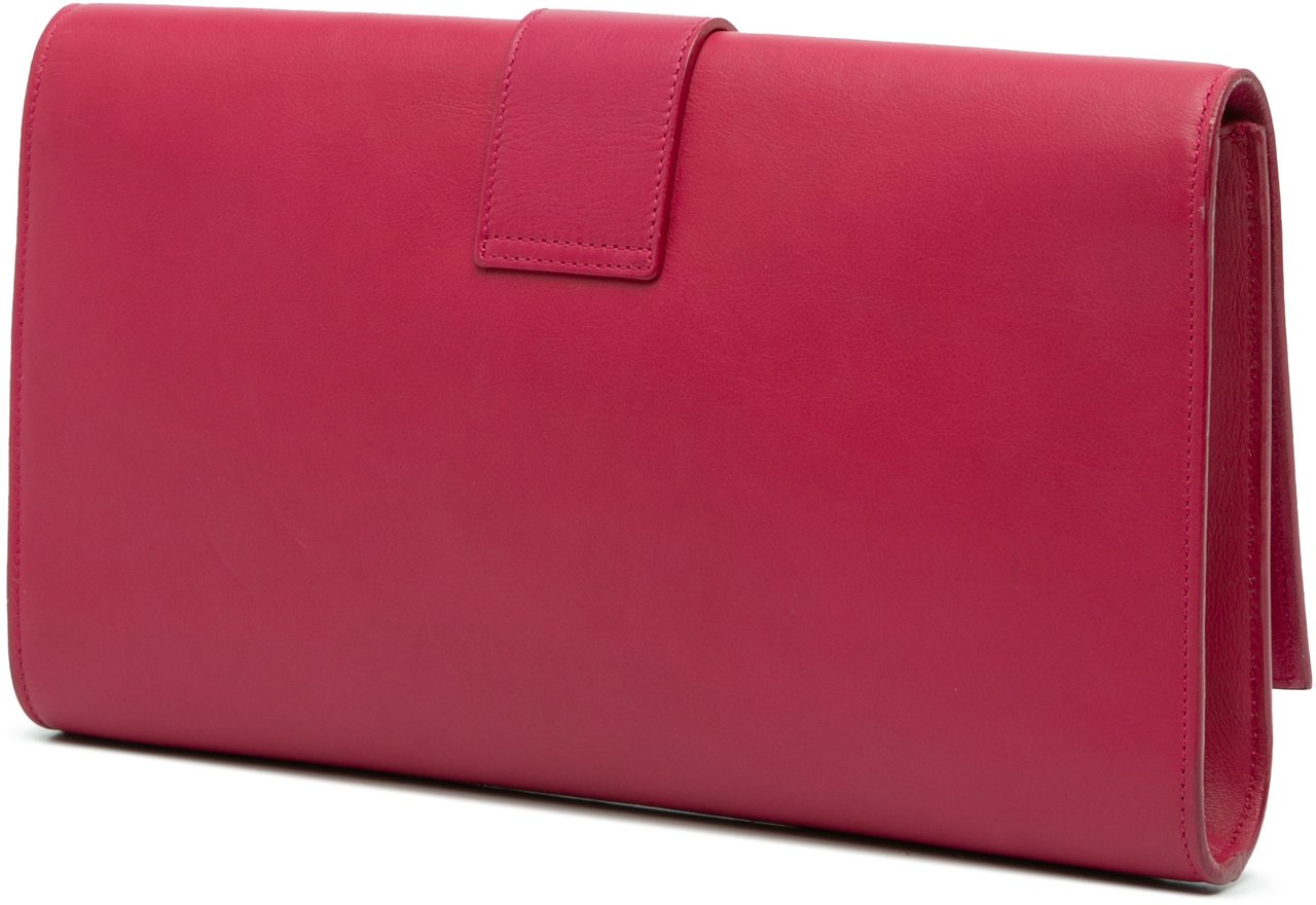 Saint Laurent Leather Chyc Ligne Clutch Roze