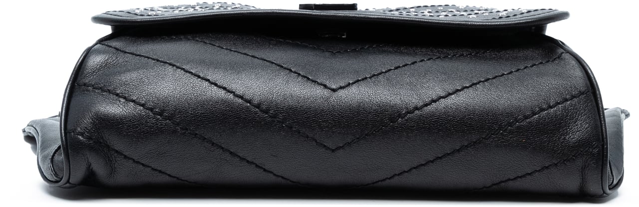 Saint Laurent Studded Calfskin Stardust Monogram Niki Body Bag Zwart