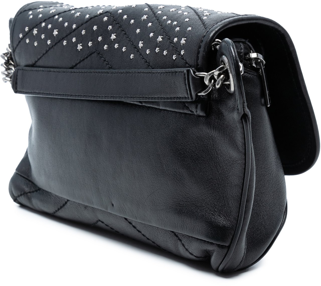 Saint Laurent Studded Calfskin Stardust Monogram Niki Body Bag Zwart