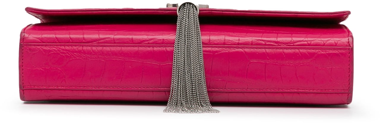 Saint Laurent Medium Embossed Kate Tassel Crossbody Roze