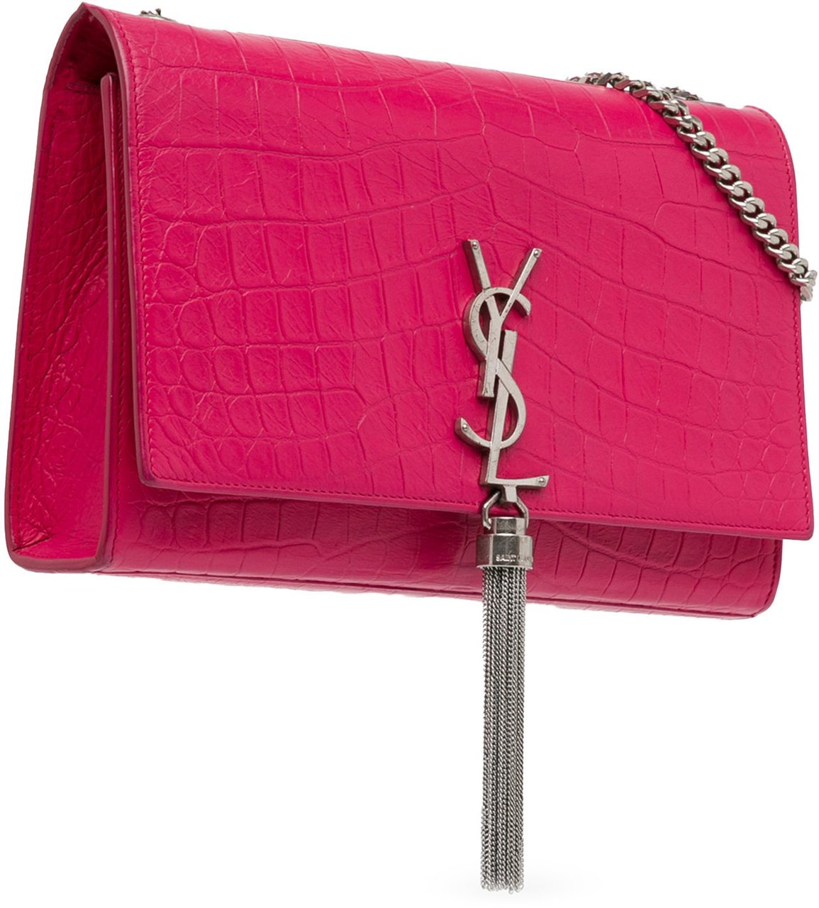 Saint Laurent Medium Embossed Kate Tassel Crossbody Roze