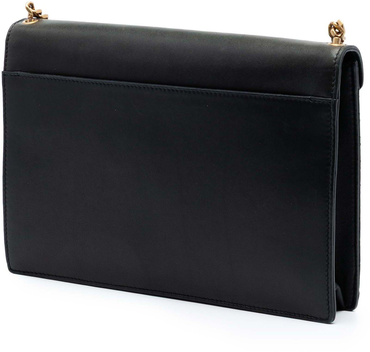 Saint Laurent Quilted Lambskin Monogram Gaby Shoulder Bag Zwart