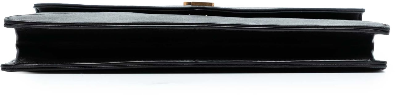 Saint Laurent Quilted Lambskin Monogram Gaby Shoulder Bag Zwart