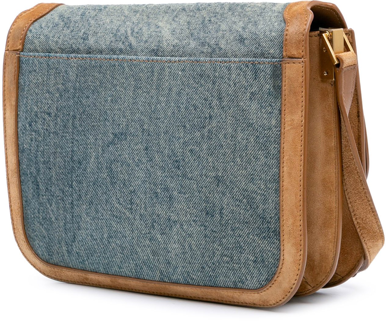 Saint Laurent Medium Denim Solferino Crossbody Blauw