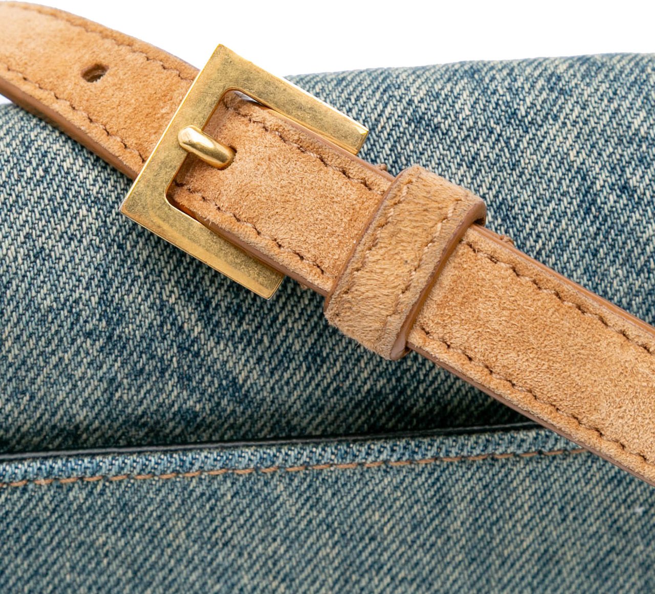 Saint Laurent Medium Denim Solferino Crossbody Blauw